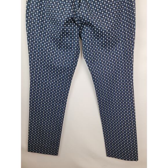 Banana Republic Women Jackson Fit Diamond Spotted Print Cropped Pants Blue Sz 6 - Picture 7 of 9